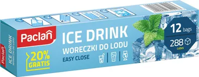 Zdjęcie produktu dla Woreczki do lodu PACLAN 12x24szt. (288 kostek)