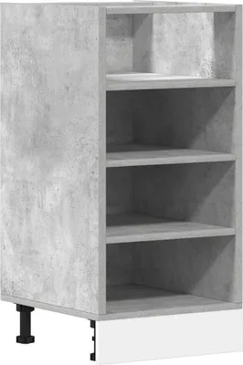 Image de vidaXL Armoire basse Riga gris béton 40x44,5x81,5 cm Bois composite