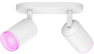 Produktbild von Philips Hue White and Color ambiance Fugato 2er-Spot, Bluetooth/Zigbee, Weiß, LED, Metall, GU10, Multi