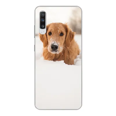 Produktbild von MuchoWow® Handyhülle Schutzhülle Hülle für Samsung Galaxy A70 Hund - Schnee - Winter Silikon Softcase Handy Hülle - Schutzhaube