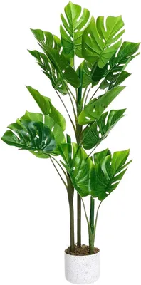 Productafbeelding van Kunstplant Monstera, 110 cm – Tropische kunstplant voor woonkamer, kantoor en terras – Decoratieve kamerplant – Groen