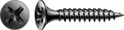 Produktbild von SPAX GIX-A Feingewinde, Vollgewinde, Trompetenkopf, Kreuzschlitz H2, Nadelspitze, Phosphatiert schwarz - Größe: 3,9 x 35 - Menge: 1000 Stück