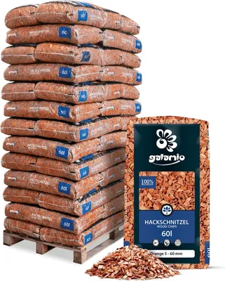 Produktbild von Galamio Holzhackschnitzel Orange 60l x 39 Sack 2340l Palette