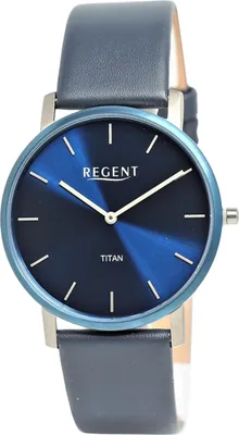 Produktbild von Regent Leder Herren Uhr Armbanduhr Quarz dunkelblau Lederarmband D2UR1094066