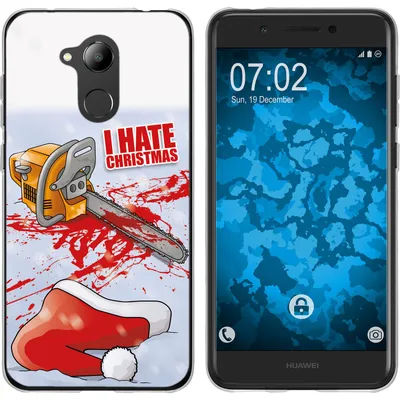 Produktbild von PhoneNatic Case kompatibel mit Huawei Nova Smart (Honor 6c) Silikon-Hülle X Mas Weihnachten Hate X-Mas M8
