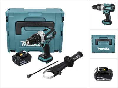 Obrázek produktu pro Akumulátorová příklepová vrtačka Makita DHP 458 T1J 18 V 91 Nm + 1x akumulátor 5,0 Ah + Makpac - bez nabíječky