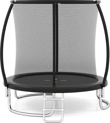 Produktbild von COSTWAY Ø244cm Trampolin Outdoor, Gartentrampolin rund mit Leiter, Sicherheitsnetz, Randabdeckung&Metallrahmen, Kindertrampolin für Kinder&Erwachsene