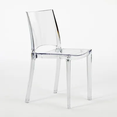 Produktbild von B-Side Grand Soleil stapelbare transparente Stühle für Bar, Küchen und Restaurants - Transparent