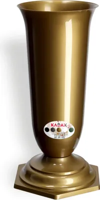 Zdjęcie produktu dla KADAX Wazon Flakon Kwiaty Nagrobny cmentarz Nagrobek Wkład Podstawka Złoty 37cm