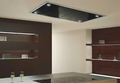 Produktbild von Baumann Deckenhaube Carina 90 s,  90cm Schwarz Glas Dunstabzugshaube Einbau