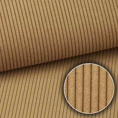 Produktbild von HEKO PANELS Murano Premium Cordoptik Deko Stoff Möbelstoff Polsterstoff Cord Breitcord - Gelb Muster 5x5cm