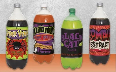 Produktbild von 4 Flaschen Etiketten Halloween