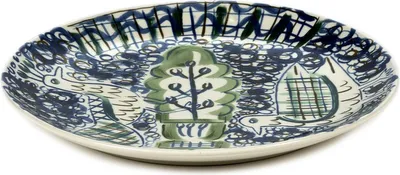 Produktbild von Serax by Bela Silva Japanische Kimonos, Maßstab 1, rund, blaugrün, D 34,5 cm, H 3,5 cm