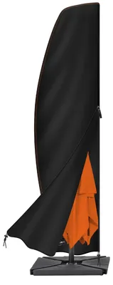 Image de Housse imperméable pour parasol, en tissu Oxford 420D avec fermeture éclair - Noir