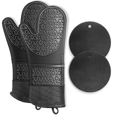 Image de Lot de 4 gants de cuisine – Résistants à la chaleur jusqu'à 300 °C