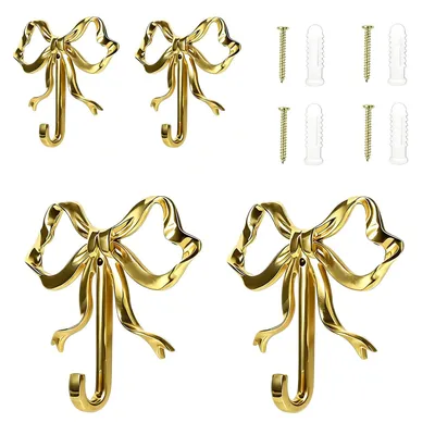 Wandhaken-Set 4er-Pack goldene Haken mit Schrauben