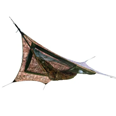 Produktbild von AMAZONAS Traveller Camp Forest – All-in-One Hängematte mit Moskitonetz & Tarp im Tarnmuster, Thermofach für Isomatte, 275 x 140 cm, bis 200 kg