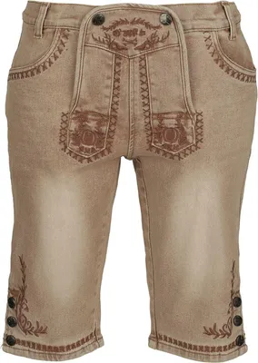 Produktbild von EMP Special Collection Damen beige  Denim-Short mit Schnürung und Stickerei XXL