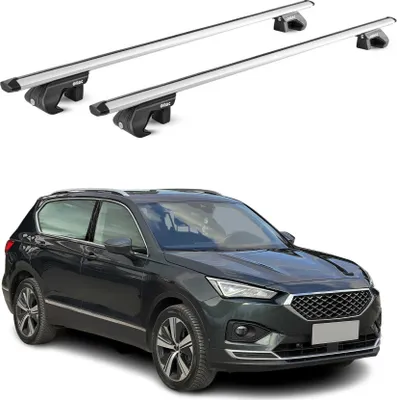 Image de Barres de toit transversales ABE pour Seat Tarraco 2019-2025 Alu Gris 2x