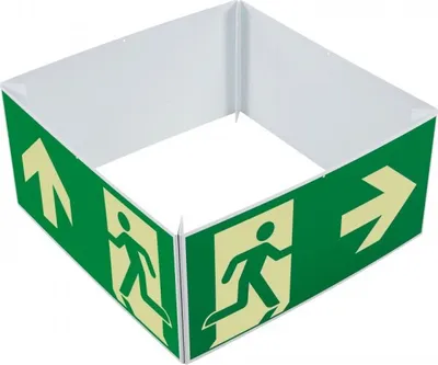 Produktbild von Schild | PERMALIGHT power langnachleuchtend Set Notausgangswürfel, geradeaus/...