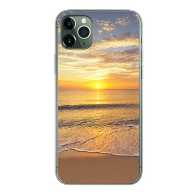 Produktbild von MuchoWow® Handyhülle Schutzhülle Hülle für iPhone 11 Pro Max Strand - Sonnenuntergang - Meer Silikon Softcase Handy Hülle - Schutz