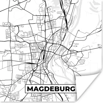 Produktbild von MuchoWow® Poster Karte - Magdeburg - Stadtplan 100x100 cm - Babyzimmer