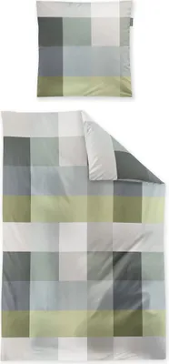 Produktbild von Irisette Mako-Satin Bettwäsche-Garnitur Wave 8542 Farbe salbei Größe 140x200+70x90