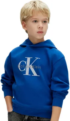 Produktbild von Calvin Klein Jungen Hoodie Light Monologo mit Logo, Blau (Admiral Blue), 12 Jahr