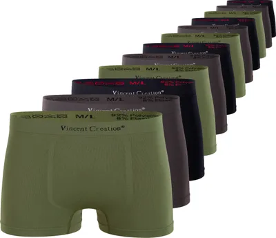 Produktbild von Vincent Creation® Boxershorts 12er Pack, Microfaser - Seamless L/XL schw/khaki/grau