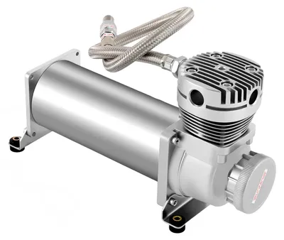 Obrázek produktu pro 12V kompresor do auta – pneumatická pumpa – robustní, obdélníkový design – maximální tlak 200 PSI – průtok 50 l/min – přenosný – stříbrná barva