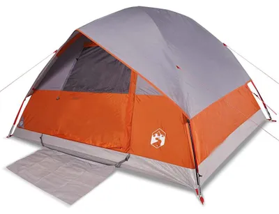 Immagine prodotto di vidaXL Tenda familiare a cupola 6 persone Grigio e arancione Impermeabile