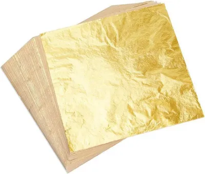Zdjęcie produktu dla 100 arkuszy imitacji złota 14x14cm do dekoracji artystycznych
