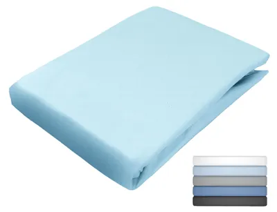Produktbild von JACK Uni Spannbettlaken Satin 100x200 / 140x200 / 180x200 cm einfarbig Spannbetttuch viele Farben, Farbe:Hellblau, Größe:100x200cm Spannbettlaken