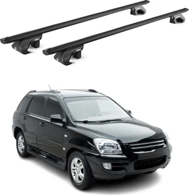 Image de Barres de toit transversales ABE pour Kia Sportage JE 2004-2010 5 P Alu Noir 2x
