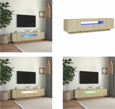 Obrázok produktu pre vidaXL TV skrinka s LED osvetlením Sonoma dub 160x35x40 cm - TV skrinka - TV skrinky - TV skrinka s LED osvetlením - TV nábytok