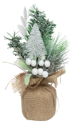 Immagine prodotto di Atmosphera: Albero di Natale, decorazioni natalizie, decorazioni per la casa, 24 cm, colore bianco, decorazioni per la tavola, festive