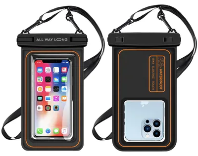 Productafbeelding van Waterdicht Telefoonhoesje - Drijvend - Onderwater Hoesje Telefoon - Ook Geschikt voor Pasjes - t/m 6.8 inch - Zwart