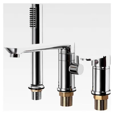 Produktbild von Wannenarmatur mit 3 Modi Handbrause Mischbatterie für Badewanne