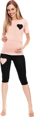 Imagen del producto de PeeKaBoo, pijama de maternidad para mujer, color rosa empolvado, talla L/XL