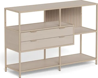 Produktbild von Seaford Regal 2 Schubladen 3 Regale grau.