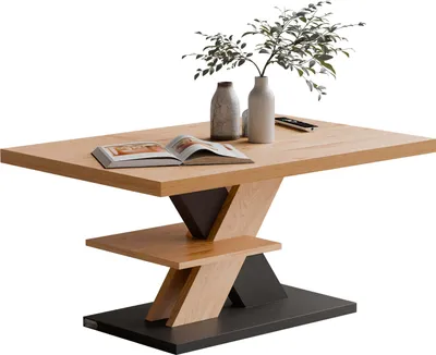 Image de CASARIA® Table basse gris chêne 90x60x45cm Table de salon 50kg Table basse moderne design Rangement intérieur