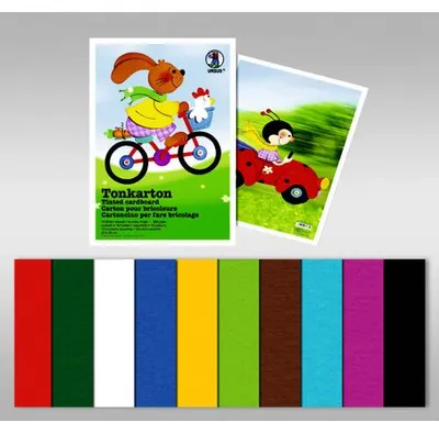 Produktbild von Tonkarton 220g/qm 23x33cm VE=10 Bogen 10 Farben sortiert