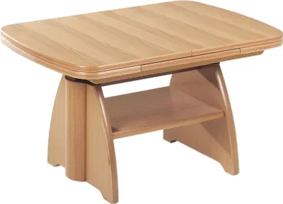 Produktbild von Funktionstisch Calogera höhenverstellbar und ausziehbar 90(130,5) x 65 x 56-75 Couchtisch massiv Eiche 16029