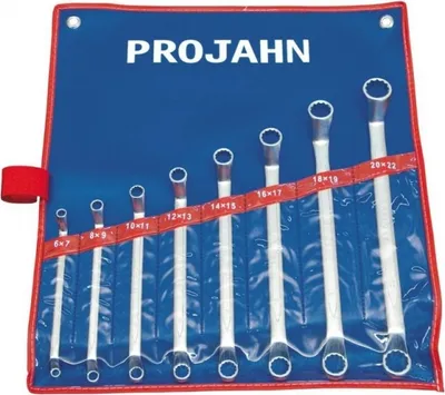 Produktbild von Projahn Doppelringschlüssel Set 8-tlg. 6 x 7 - 8 x 9 - 10 x 11 - 12 x 13 - 14 x 15 - 16 x 17 - 18 x 19 - 20 x 22 mm
