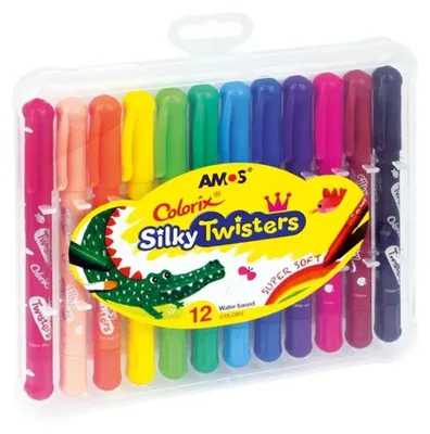 Produktbild von AMOS Silky Twisters Drehstifte, 12 Farben