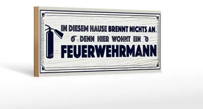 Produktbild von Holzschild Spruch 27x10cm In diesem Hause brennt nichts an