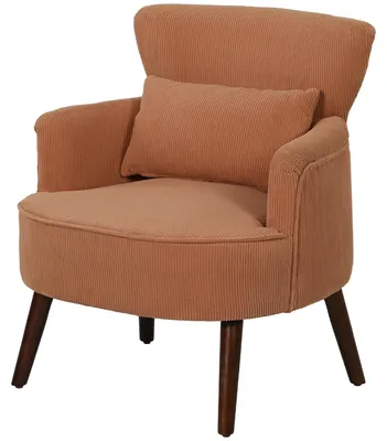 Produktbild von HOMCOM Sessel mit Rückenlehne, abgerundeten Armlehnen Gepolstert Loungesessel
