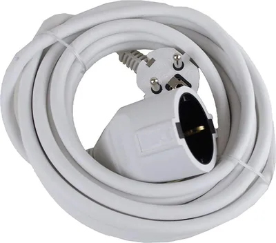 Produktbild von Verlängerungskabel 5 Meter für Innenbereich mit Schuko Stecker, weiss