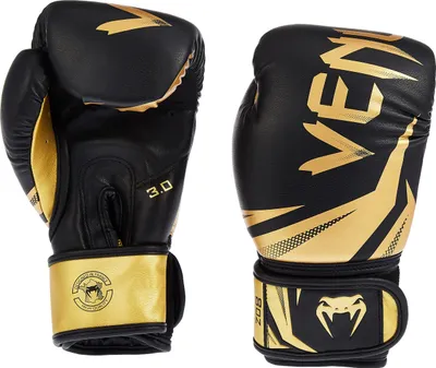 Produktbild von Venum Unisex Challenger 3.0 Boxhandschuhe, Black/Gold, 10 Oz EU