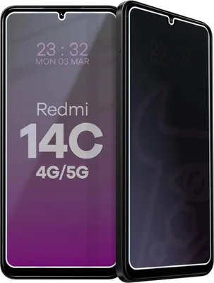 Produktbild von Hybridglas mit Privatschutzfilter für Xiaomi Redmi 14C 4G / 5G, Bizon Glass Mule Shadow, Matt